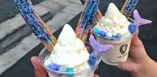 sparkly mermaid churro ice cream