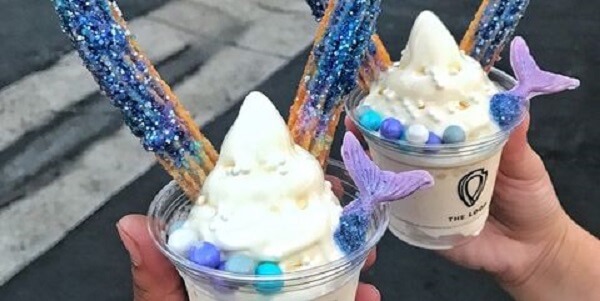 sparkly mermaid churro ice cream