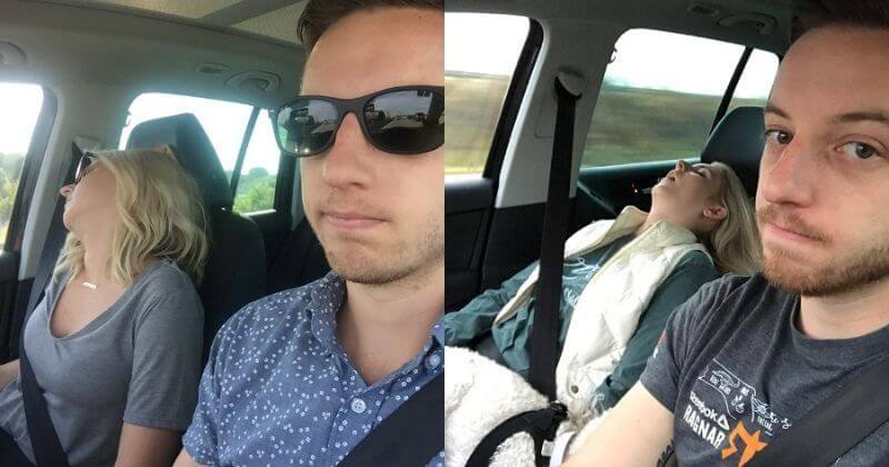 Usil Banget! Pria Ini Kumpulkan Foto Istrinya yang Tidur Pulas di Mobil
