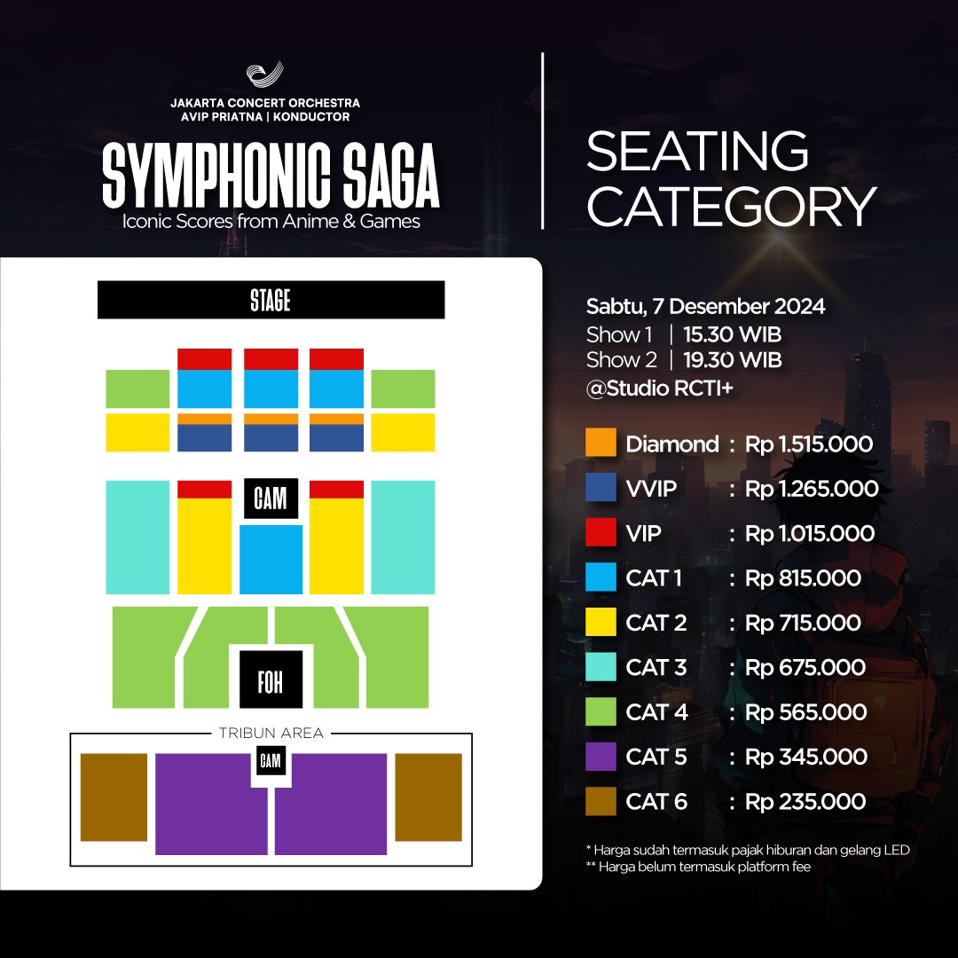 Siap-siap War Ticket Symphonic Saga Musik Ikonik dari Anime dan Game - seating category